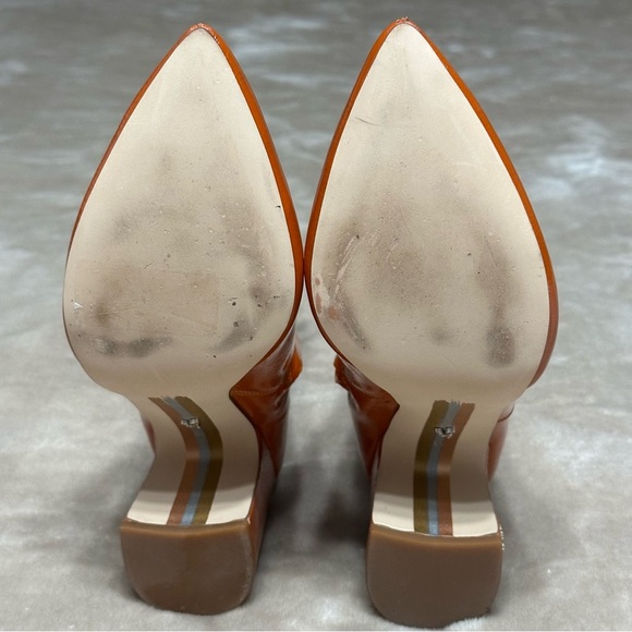 Sam Edelman Hilty Booties PatentBlock Heel Burnt Orange Texas Longhorns Sz 8.5 - Picture 10 of 16